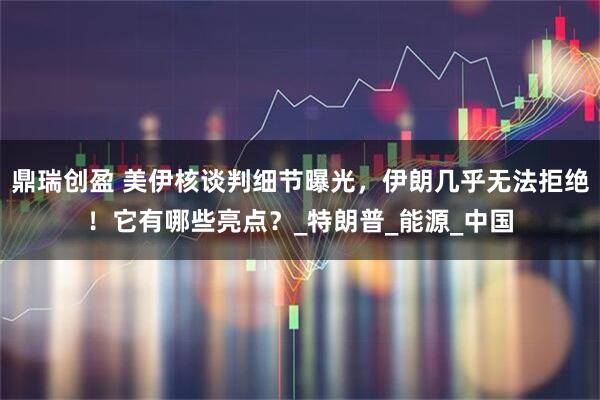 鼎瑞创盈 美伊核谈判细节曝光，伊朗几乎无法拒绝！它有哪些亮点？_特朗普_能源_中国