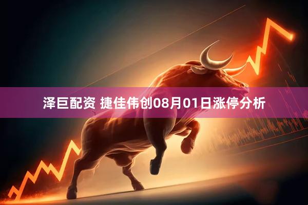 泽巨配资 捷佳伟创08月01日涨停分析