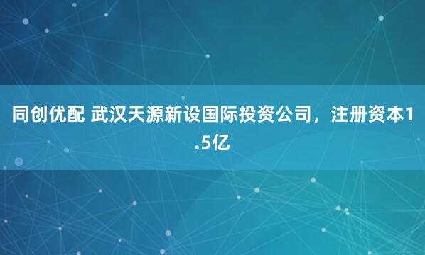 同创优配 武汉天源新设国际投资公司，注册资本1.5亿